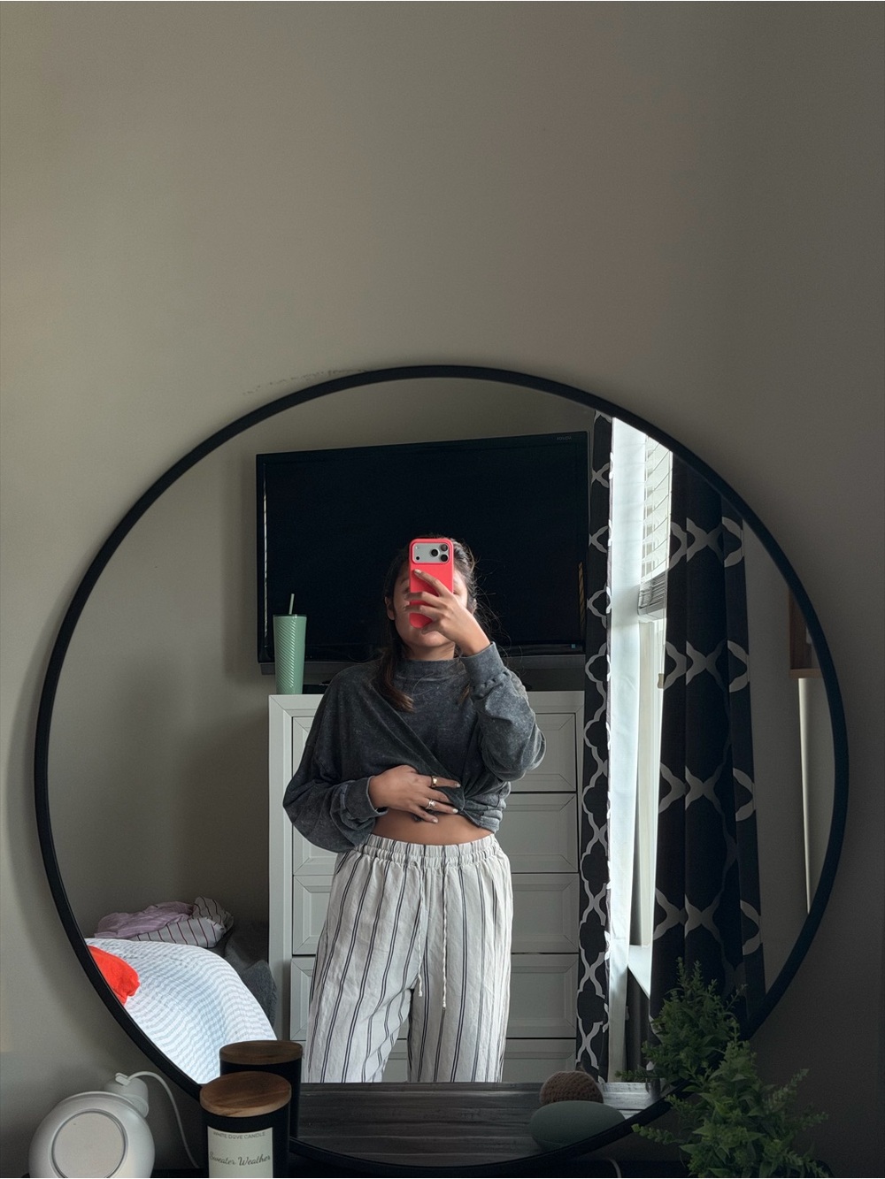 Striped linen pants
